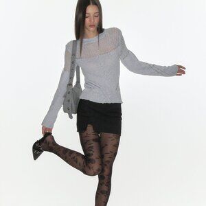 Crank Slit Miniskirt Pants - 2024 - Black - Sz M - NWT